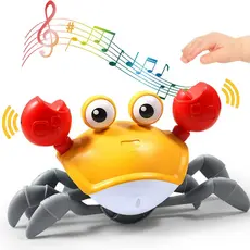 Brinquedo Bebê Carangueijo Caranguejo Pet USB Toca Música Com Sensor Movimento  Estimula Mobilidade