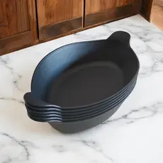 10 Petisqueira Canoa Preta Funda Plástico Petiscos Cozinha