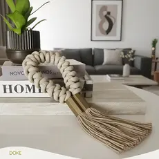 Colar De Mesa Decorativa Corrente Elegante P/ Mesinhas de Centro Artesanal em Macramê Decoração Sala