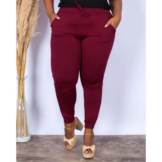 Calça Jogger Feminina Plus Size Térmica / Peluciada