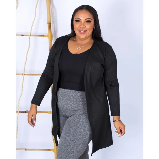 Cardigan kimono Feminino Plus Size Meia Estação 2026