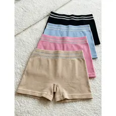 Kit 2/4 Cueca Feminina Short Canelado Cós alto importado