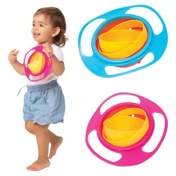 Potinho Pote Prato Mágico Giratório 360° Infantil GiroBowl Diversão Bebê Rotação