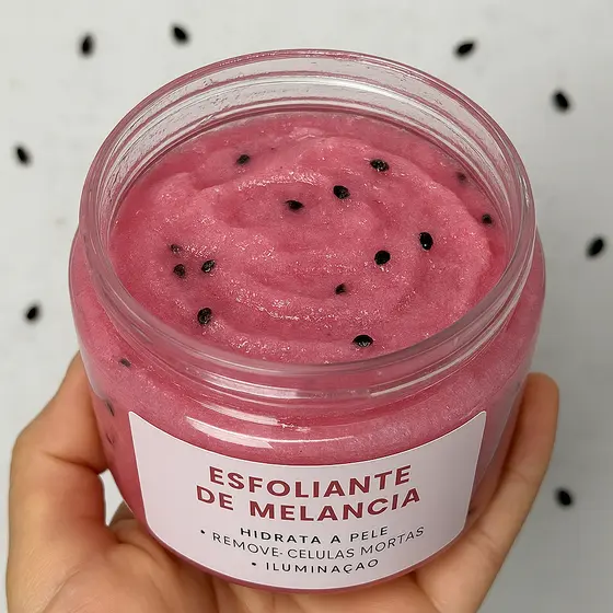 Esfoliante de Melancia com Açúcar – Remove Células Mortas com Doçura e Frescor