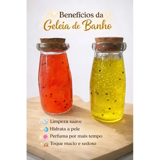 Mini Geleia de Banho Artesanal – Maracujá ou Melancia | Hidratante e Perfumada