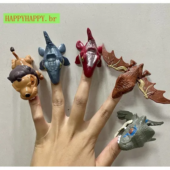 Brinquedo modelo de dinossauro Jurassic Park dinossauro mordedor de dedo