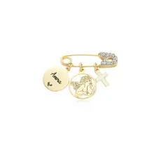 Alfinete Para Batizado Personalizado - Prata Banhado a Ouro