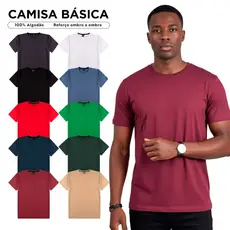 Kit 4 Camisetas Básicas Masculina 100% Algodão Reforço Ombro a Ombro - Camiseta Masculina