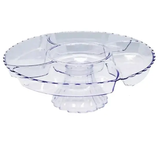 Petisqueira Pe Decorativa Transparente Decorativa 5 Cavidades