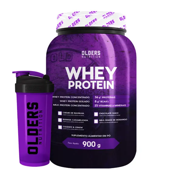 Whey Protein Olders Nutrition Suplemento Proteico em Pó + Coqueteleira 600ml
