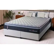 Conjunto Cama Box King Dakota Preto 193x203x57 Espuma D33