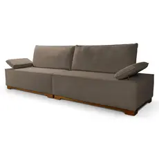 Sofá Living Braço Articulado Deluxe 2,30m Bouclê Marrom