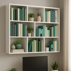 PRATELEIRA DECORATIVA MDF PORTA LIVROS 90X90X18CM ESTANTE PARA FOTOS QUADROS SALA COZINHA ESCRITÓRIO MESA