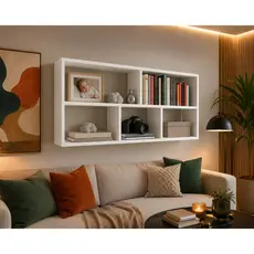 SUPORTE PRATILEIRA DE LIVRO DECORAÇAO MDF 70X50CM BRANCO PRATELEIRA QUARTO SALA ESCRITORIO ESTANTE ARMARIO