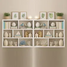 kit 2 PRATELEIRA NICHO 90X90x18 CM COMPACTA E MODERNA IDEAL PARA SALA ESCRITORIO QUARTO E AMBIENTES SOFISTICADOS