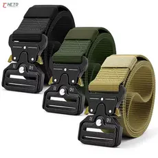 Moda Cinto Largo Masculino Nylon Fivela Liga de Zinco e Engate Rápido
