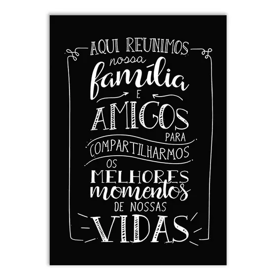 Placa Quadro Decorativo Frases Aqui Reunimos Nossa Família Decoração Poster Quarto Sala