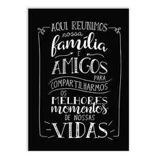 Placa Quadro Decorativo Frases Aqui Reunimos Nossa Família Decoração Poster Quarto Sala