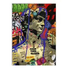 Placa Quadro Decorativo Grafite Estatua David Arte De Rua Banksy Decoração Poster Quarto Sala