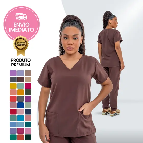 Conjunto Pijama Hospitalar Enfermagem Saúde Scrub Profissional Unidade Privativo Feminino