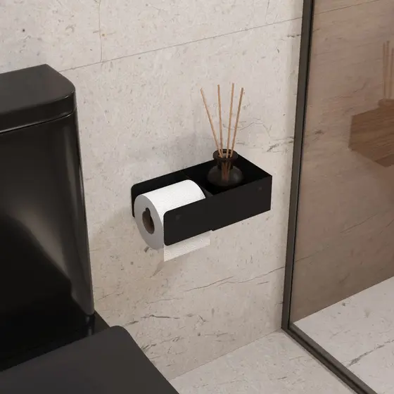 Suporte Papel Higiênico Jade em Aço para Dois Rolos