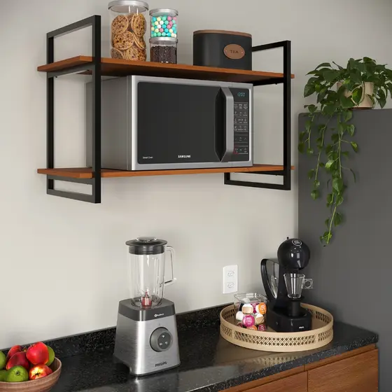 Estante Prateleira Suspenso Parede Cozinha Quarto em Aço