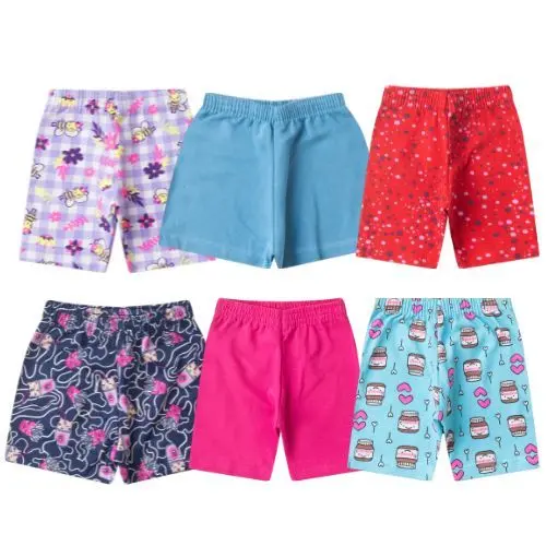 Kit Sortido 5 Bermudas Feminina/Menina Infantil Shorts e/ou Bermudas Ciclista Juvenil 1 ao 14