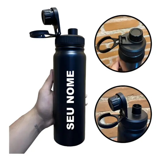 Garrafa Térmica 800ml Squeeze Personalizada C/ Seu Nome Logo