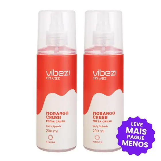 Kit 2 Body Splash Vibez da Vez! Morango Crush