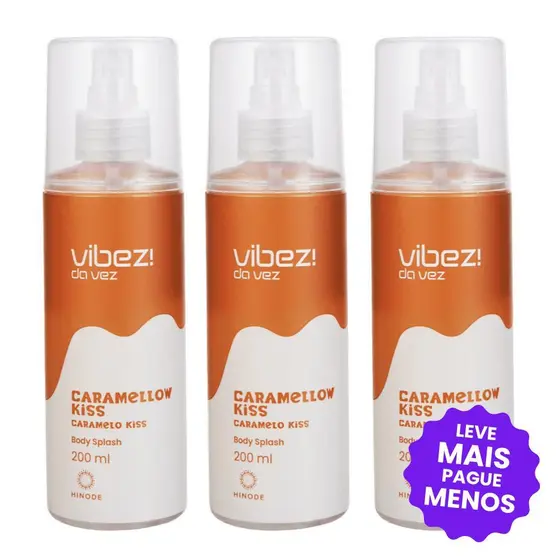 Kit 3 Body Splash Vibez da Vez! Caramellow Kiss