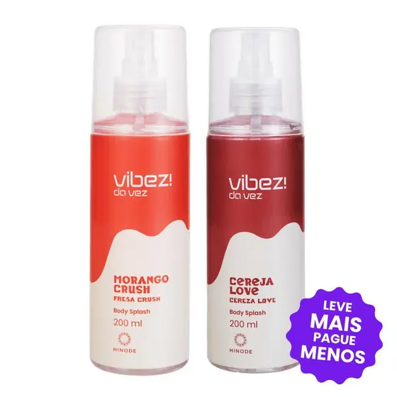 Kit 2 Body Splash Vibez da Vez! Morango Crush + Cereja Love