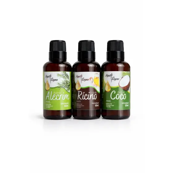 Kit Terapia Capilar Misturinha Belveg Óleo de Coco + Rícino + Alecrim 60ml