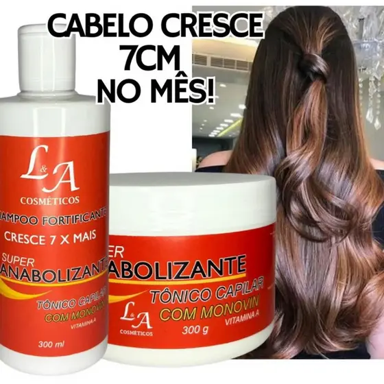 Kit Anabolizante Capilar Crescimento Acelerado até 7 cm por Mês Original