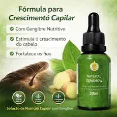 Óleo Essencial ZenShow Para Crescimento de Cabelos Capilar Tração Louco Gengibre Selvagem 30ml