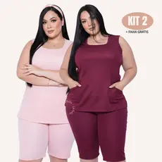 KIT 2 Conjunto feminino profissional cuidadora babá domestica uniforme scrub privativo -CONJ RIO