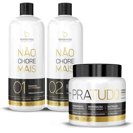 Borabella Kit Não Chore Mais 1L + Máscara PraTudo 1Kg