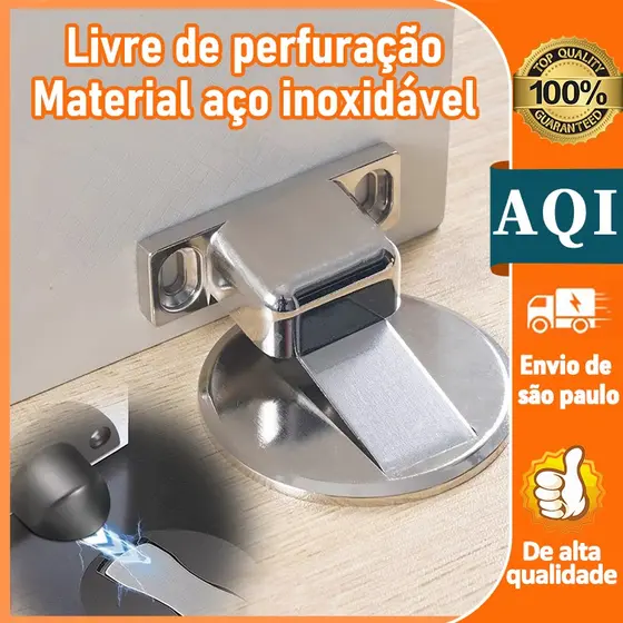 Prendedor de Porta Magnético Slim Material aço inoxidável