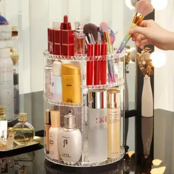 Organizador Maquiagem Acrílico Giratório Suporte Cosmético