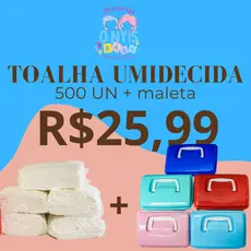 Toalha Umedecida 500 unidades + Maleta