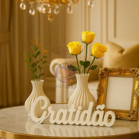 Decoração para Sala Mesa LUXO ENFEITE GRATIDÃO