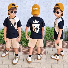 Conjunto Infantil Masculino de Verão - Camisa de malha e Short Moletinho - Tamanho 2 ao 12 Anos