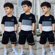 Conjunto de Menino Infantil Bermuda Moletinho com Bolso e Camisa 100% Algodão de Verão 2 ao 12 Anos
