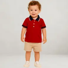 Camisa Polo Infantil e Juvenil Menino Verão Elegante Natal Ano Novo Festas Casual Milon 2001361