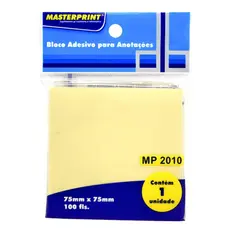 Bloco Recado Adesivo 75mm x 75mm 100 fls Masterprint - Amarelo