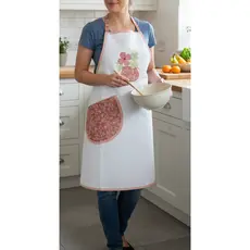 Avental de cozinha Com Bolso em Algodão Bordado Estampado