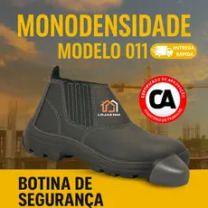 Botina de Segurança Bico de Aço de Couro Calçado EPI Com CA Trabalho Construção Indústria Pedreiro