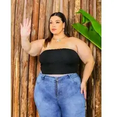 Blusa Camiseta Cropped Blusinha Tomara Que Caia Faixa Sem Alcinha Plus Size Tamanho Grande Confortável Elasticidade