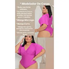 BLUSA CROPPED BODY BORI BORY COM FECHO MODELADOR MODELA CORPO COM FECHO PLUS SIZE MANGA CURTA MORCEGO DECOTE EM V