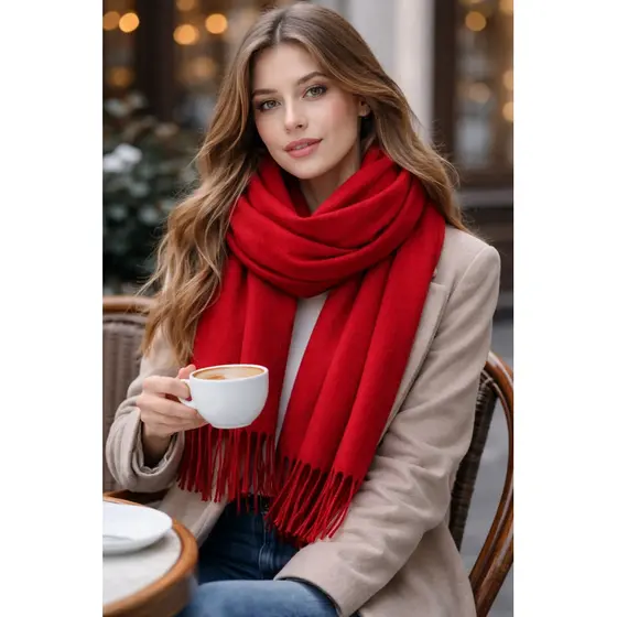 kit 2 Cachecol lenço franja outono inverno moderno acessórios moda