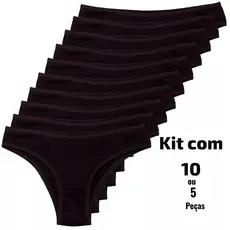 Kit Calcinha Cotton Confort Algodão Tanga Básica Feminina Conforto